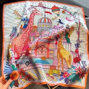 Beautiful, Colorful Print SILK Scarf